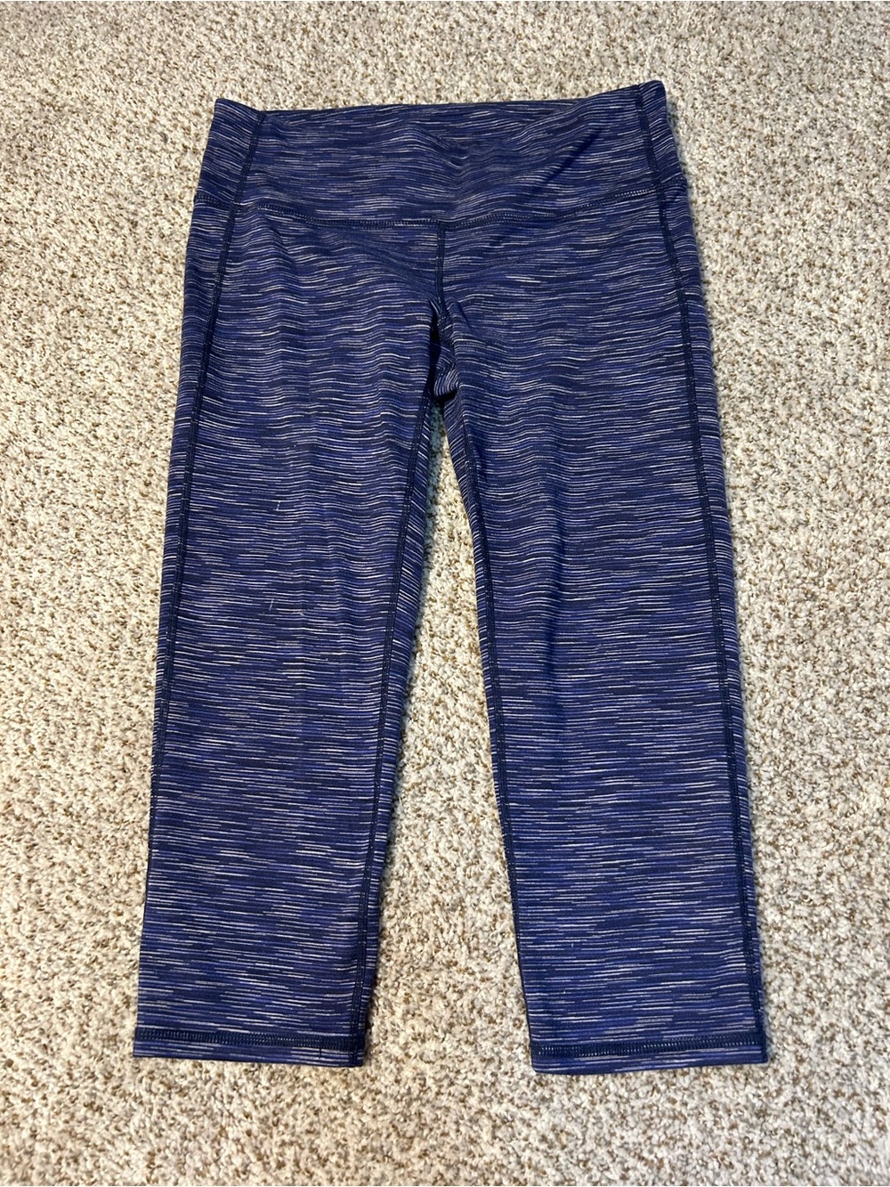 Athleta Space-Dyed Navy Capri Leggings